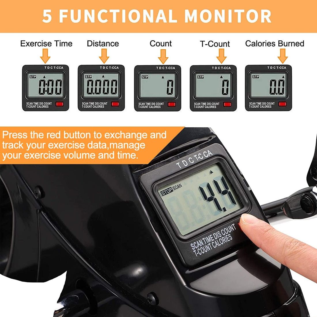 Mini Exercise Bike with Anti-Slip Mat view 3