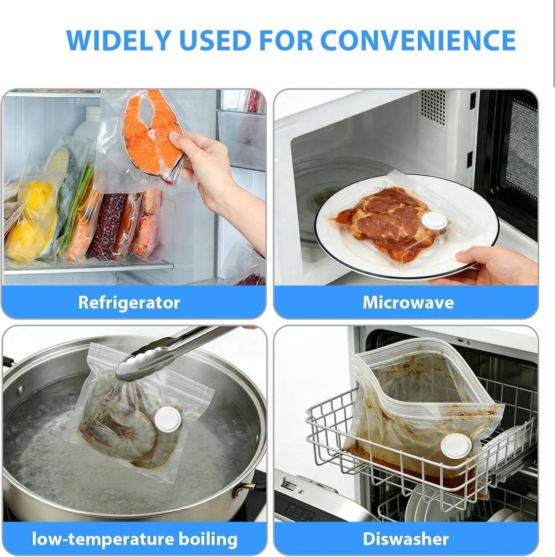 Reusable Food Storage Bags, 60-pack view 4