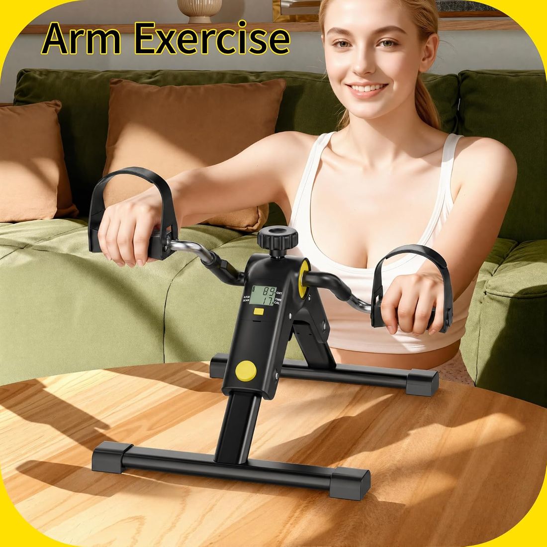 Under-Desk Bike Pedal Exerciser with LCD view 4