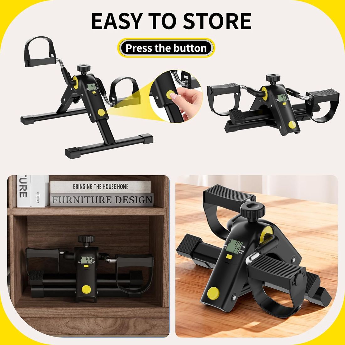 Under-Desk Bike Pedal Exerciser with LCD view 6